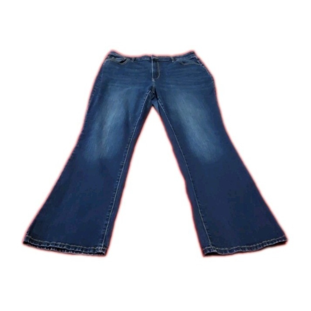 Sonoma Goods for Life women‎ Blue Jeans Curvy Bootcut Size 18 Pockets Zip Button